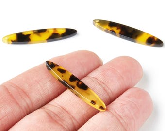 Acetate Acrylic Earring Charm - Tortoise Shell Earrings - Bar Pendant - Jewelry Supplies - Color Code: A02 - 35.43x6.95x2.59mm - AC1399E