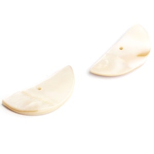 Mussel Shell Paillettes - Seashell Supply - Shell Earrings-Semicircle Shaped Pendant - Earring Findings - 29x13.5x2.5mm -SF1001