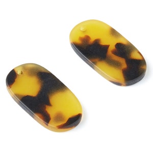 Matte Acrylic Earring Charms - Tortoise Shell Earrings - Oval Pendant - Jewelry Supplies - Color Code: A03 - 26,63x13,9x2,7mm - AC1156V