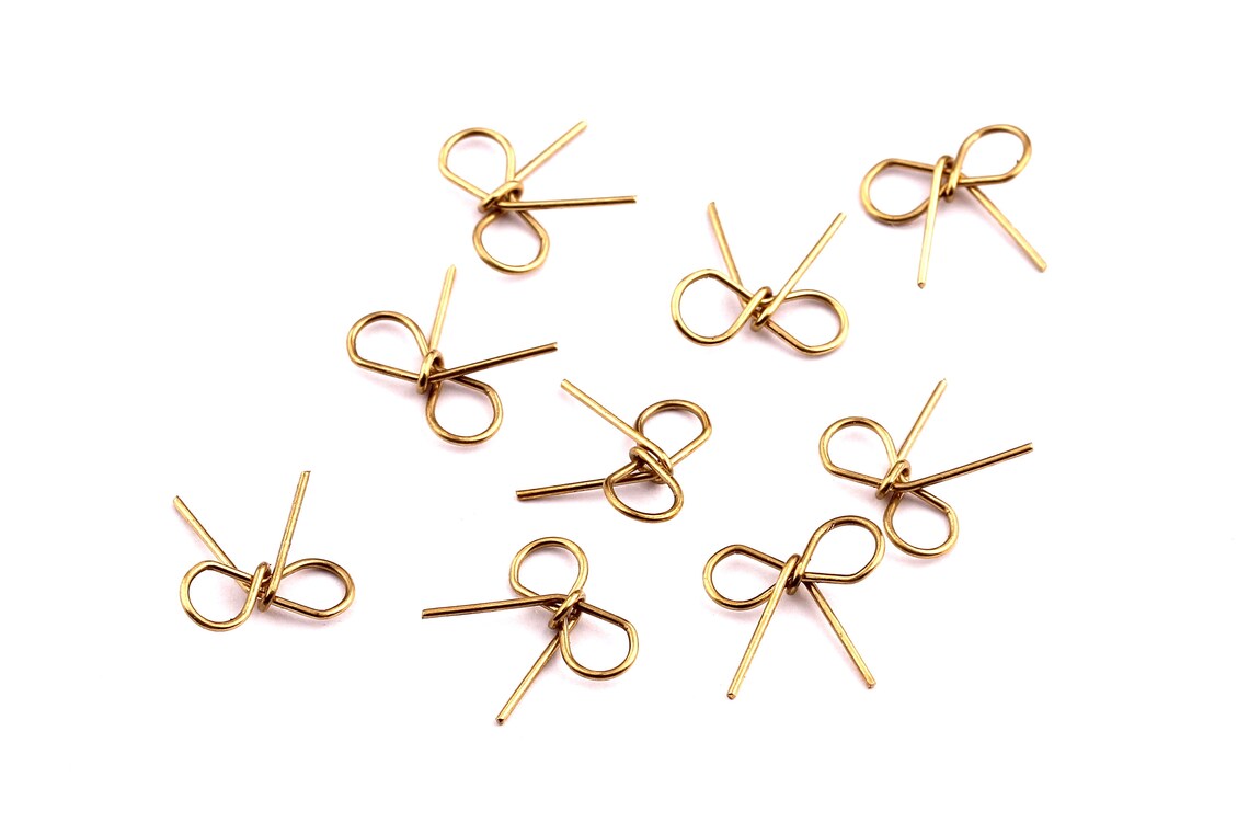 Raw Brass Wire Connector Knot Shaped Brass Connector Etsy