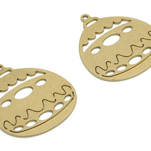 Messing Tropfen Zwiebel Oval Ohrring Charms - RohEs Messing Wort Wort Anhänger - Schmuckherstellung Zubehör - 29,77x26,45x0,75mm - PPZ0115