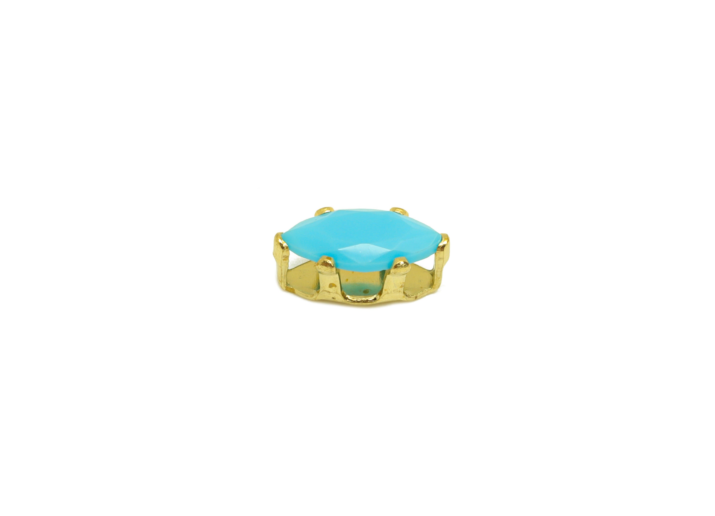 4x8mm Brass CZ Marquise Earring Charm - Raw Brass Diamond