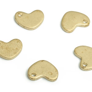 Ébauche d’estampage personnalisée - Charmes de boucles d’oreilles en laiton - Mini pendentif de cœur en laiton brut - Fournitures de fabrication de bijoux - 8.6x6.88x1.04mm - PP4723