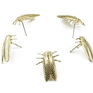 Brass Cockroach Earring Stud - Raw Brass Cockroach Earring Post - Steel Stud - Earring Post - Jewelry Supplies - 23.13x19.54x1.2mm - PP3207
