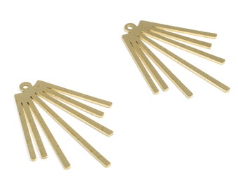 Brass Fringe Earring Charms - Raw Brass Fringe Pendant - Earring Findings - Jewelry Supplies - 34.39x25.66x0.68mm - PP3971