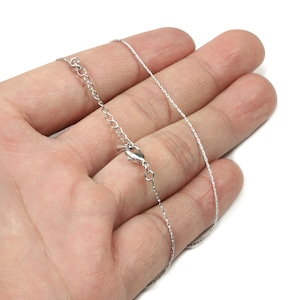 Finished Cable Chain - 20&quot; Brass Necklace Chain - 18K Real White Gold Plated Brass - &quot;20.08&quot;&quot; x 0.03&quot;&quot; x 0.03&quot;&quot; - RGP2572