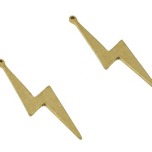 Messing Blitz Blitz Charm - Messing Blitz Charm - Blitz Ohrring Anhänger - Schmuckzubehör -25,65x6,86x0,69mm- PP4366
