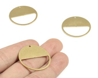 Raw Brass Half Round Earring Connector – DIY Jewelry Making Findings (29.9x29.9x0.7mm) PPM3064