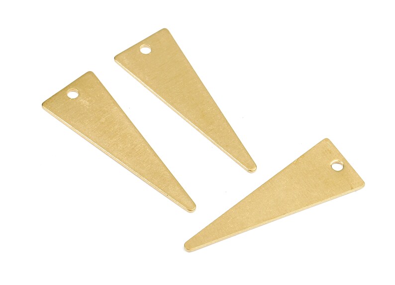 Raw Brass Triangle Earrings and Pendant 25.38x8.85x0.52mm Jewelry Supplies Brass Triangle Charms PP2413 Brass Triangle Necklace