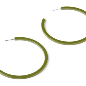 Offene Hoop Ohrstecker - 2,5 Zoll Hoop Ohrring - Acetat Runde Ohrringe - Offener Kreis - Farbcode: A263 - 64x64x2mm - AC1565-A263