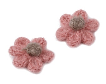 Crochet Flower Earrings - Knit Weaving Flower Earrings - Crochet Flower Pendant - Handmade Flower Earrings - 32.33x32.33x9.91mm - TS1082M