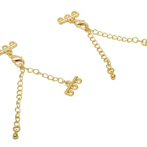 Cadena de acera del extensor - Cierre de seguridad del extensor de pulsera - Cierre de langosta de caída - Cadena de extensión 3 bucles - Broches de loro-14.2x8.2x2.1mm-RGP5685-3