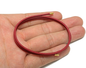 Bracciale con corda magnetica da 52 cm - Ottone regolabile, gioiello con corda magnetica fatto a mano - Collana moderna unisex con corda magnetica rossa - HM1068G