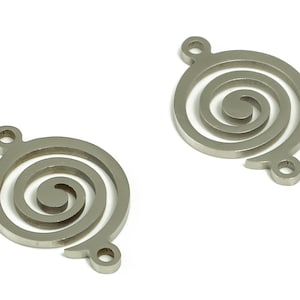 Stainless Steel Spiral Connector – Spiral Earring Charm – Spiral Pendant –Swirl Charms for Necklace Bracelet - 15.43x10.6x0.95mm - SS1229