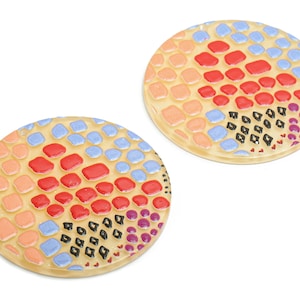Acrylic Round Painting Earring Charms - Acrylic Painting Circle Pendant - Printing Textured - Jewelry Supplies - 37.46x37.46x2.5mm - AC2453E