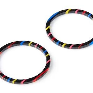 Acetate Hoop Earring Charms - Circle Shaped Pendant - Earring Findings - Jewelry Supplies - Color Code: A141 - 41.5x41.5x2.8mm - AC1192B