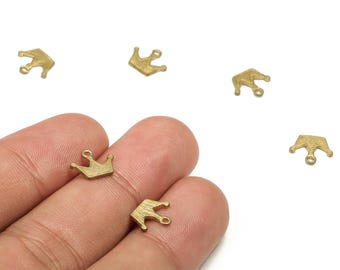Brass Crown Earring Charms - Raw Brass Crown Pendant - Earring Finding - DIY Jewelry Making Supplies - 8.52x10.25x1.08mm - PP4645