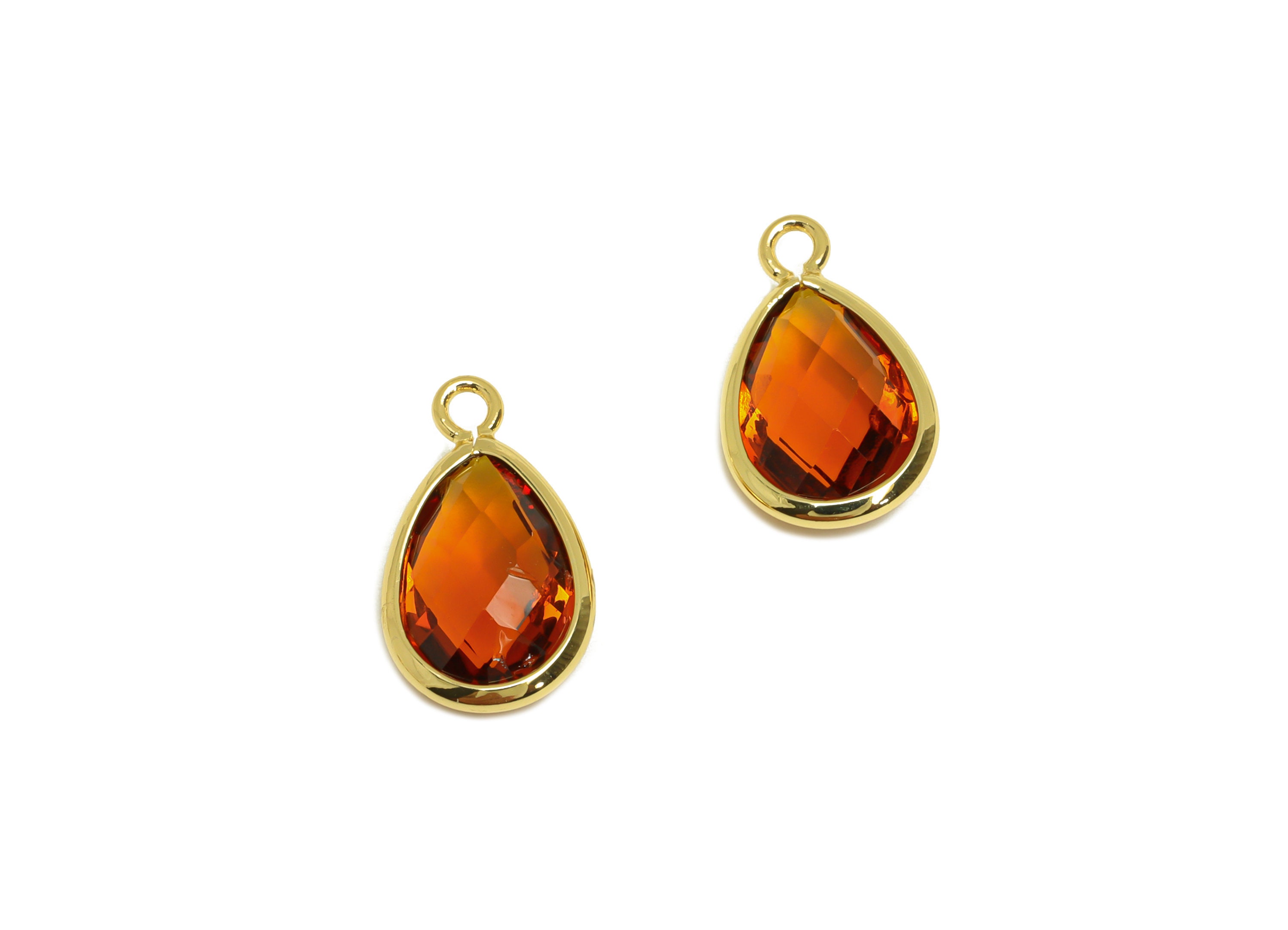 Boucles D'oreilles Pendentif En Ambre Véritable Et Or 14 Carats - 26 Mm, Neuf Avec étiquettes