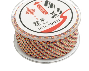 2mm Nylon Braided Cord - 3 Color 8 Strand Rope - 10m/Roll - Polyamid Beading String - Colorful Crafting Cord - Jewelry Accessories - HM1062D