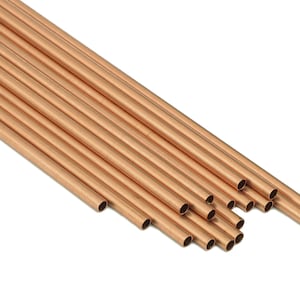Copper Himmeli Tubes - Raw Copper Round Himmeli DIY Tube Beads - Circle Pipes for Geometric - For Air Plants - 3x0.2x150mm - PP8146-150