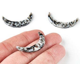 Acetate Moon Connector - Moon Earrings and Pendant - Earring Findings - Jewelry Supplys - Color Code: A163 - 34.34x7.38x2.71mm - AC1513-A163