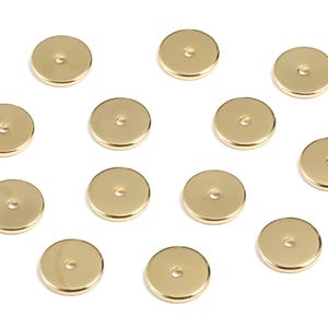 Gold Brass Flat Disc 8mm Beads Spacers - Heishi Rondelle Spacers Beads - 18K Real Gold Plated Brass Disk - 8.14x8.14x1.06mm - RGP2700 image 3
