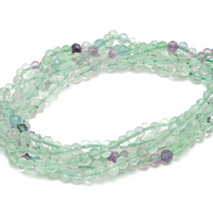 Fluorite Round Beads 4mm - 15.5 inch - Faceted Round Gemstone Beads - Natural Stone Beads - 4x4mm - NS1537