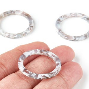 Acetate Hoop Earring Charms - Circle Shaped Charms - Earring Findings - Jewelry Supplies - Color Code:A13 - 30x30x2.75mm - AC1119FF