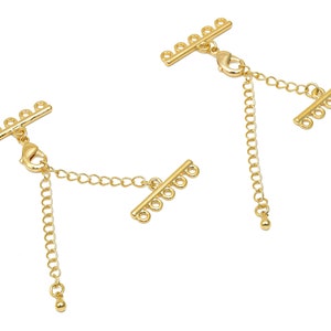 Cadena de acera del extensor - Cierre de seguridad del extensor de pulsera - Cierre de langosta - Cadena de extensión 5 bucles - Broches de loro-24.1x8.3x1.9mm-RGP5685-5
