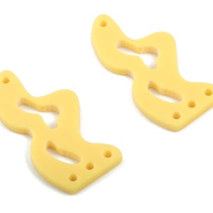 Acrylic Waves Earring Connector - Yellow Waves Earring Charms - 2 Holes - Jewelry Supplies - Color Code:A474 - 30.45x14.64x2mm - AC2034-A474
