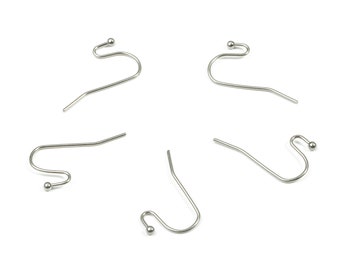 Stainless Steel Earring Hook - 304 Stainless Steel Ear Wires - Ball Head - Earring Findings - Jewelry Supplies - 20.62x12x0.71mm - SS1165