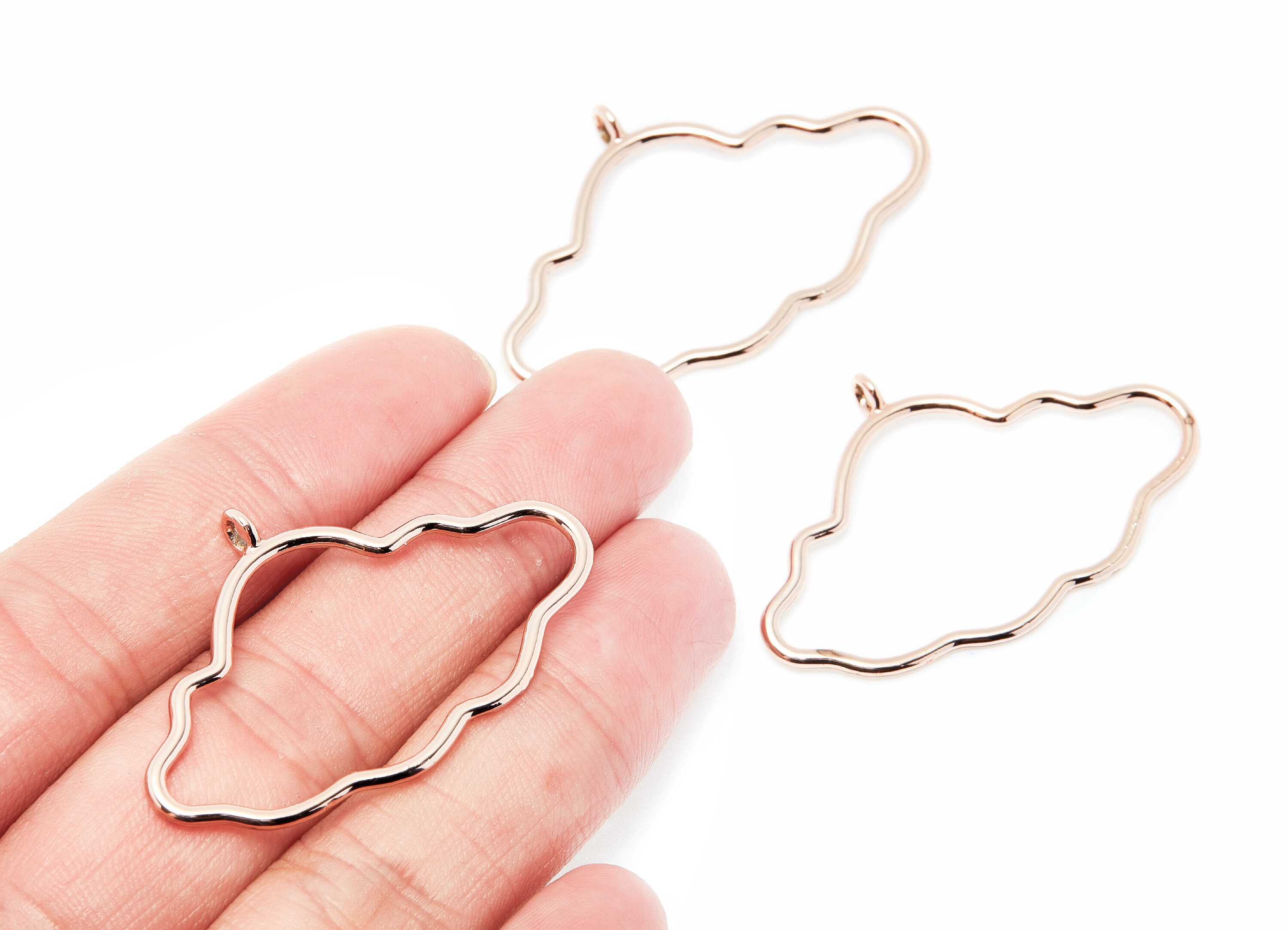 Big Cloud Shaped Charms- Zinc Alloy Earring Finding - Rose
