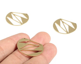 Brass Blank Curve Pendant Charms - Raw Brass Earring Charms – Earring Findings – Jewelry Making Supplies - 27.14x22.8x0.78mm - PP4153
