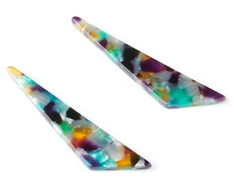 Acetate Triangle Earring Charms - Triangle Pendant - Earring Findings - Jewelry Supplies - Color Code: A50 - 51.44x11.42x2.81mm - AC1352U