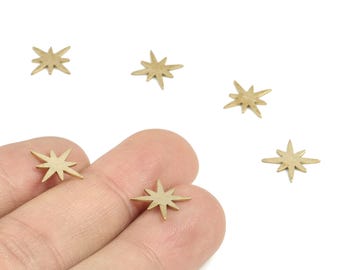Brass Star Blank - Raw Brass Letter Star Blank - Brass Letter Wall art Decoration - Brass Alphabet Star Blank - 12.82x12.48x0.73mm - PP3702