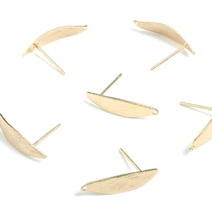 Brass Ellipse Earring Stud - Gold Ellipse Earring Stud - 18K Real Gold Plated Brass - Jewelry Supplies - 20.13x12.49x1.83mm - RGP2722
