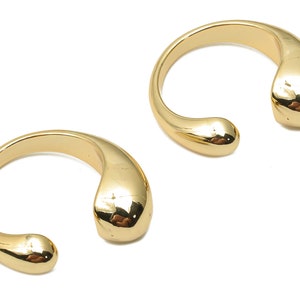 Gold Ear Cuff - Brass Cuff Earring - Cartilage Ear Cuffs - No Piercing Ear Cuffs  - 18K Real Gold Plated- 21.6x20.11x5.74mm - RGP4856