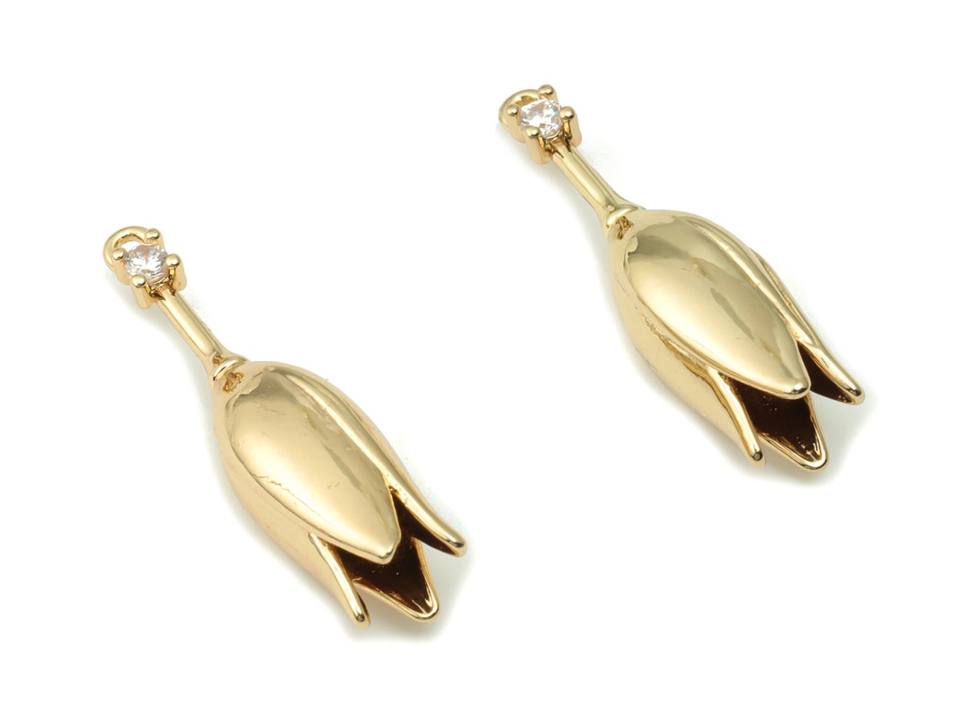 送料無料商品 |  公式 オンライン Calyx Flower Brass Earring Tulip Gold - Zircon With Charms 小物・アクセサリー