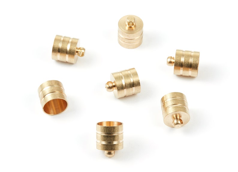 Brass Tassel End Caps Raw Brass Barrel End Cord End Caps Etsy