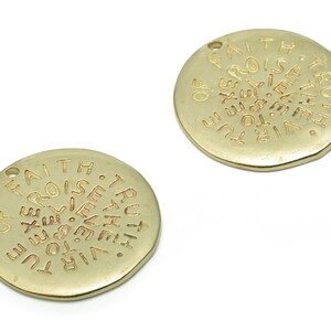 Messing Woorden Phrase Oorbel Charms - Raw Brass Woorden Phrase Hanger - DIY Sieraden Making Supplies - 20.61x20.35x1.29mm - PP5061