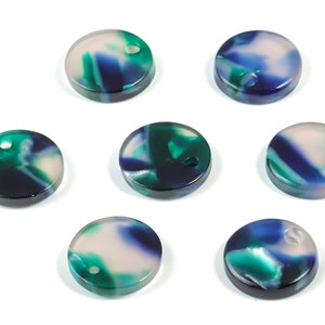 Acetate Acrylic Earring Charms - Round Acetate Earrings With 1 Hole - Color Code: A18 - Earring Findings - 11.82x11.82x2.6mm - AC1161-A18