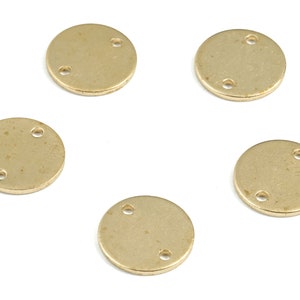 Connettore orecchino rotondo in ottone - Ciondoli cerchio in ottone grezzo - Risultati orecchini - Forniture di gioielli - 11.96x11.96x0.97mm - PP3625