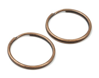 Antique Copper Metal Key Rings - Split Rings - Circle Key Rings - Keychain Connectors - Key Ring Findings - 29.37x29.37x1.73mm - PP2853AC