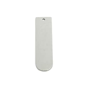 Steel Rectangle Pendant - Modern Slim Bar Pendant For DIY Crafts - Pendant for Layering Necklaces - Geometric Pendant - 34x9x0.98mm-SS2321