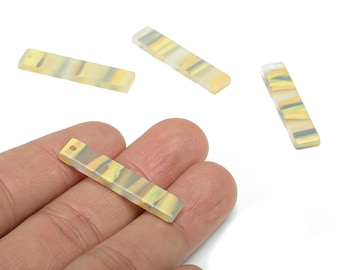 Acrylic Bar Earring Charms - Acrylic Thin Bar Rectangle Pendant - Jewelry Making Supply - Color Code: A791 - 33.97x7.1x2.37mm - AC1026-A791