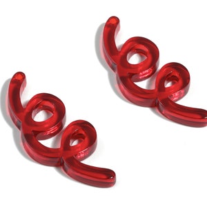 Acrylic Wavy Earring Connector - Red Knot Earring Charms - Jewelry Supplies - Color Code:A479 - 31.76x13.04x2.86mm - AC1924E
