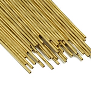 Round Brass Himmeli Tubes - Raw Brass Himmeli DIY Tube Beads - Circle Pipes for Geometric Shapes - For Air Plants -1.5x0.2x70mm- PP4567-70