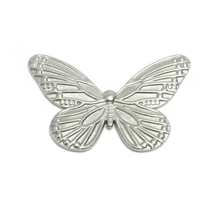 Stainless Steel Butterfly Charm - Steel Textured Butterfly Charm - Delicate Butterfly Ornament - Stainless Steel Jewelry - 35x23x1mm -SS2060