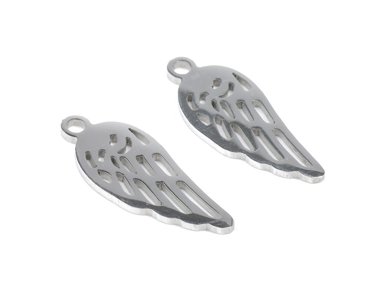 18x7.2x0.94mm Bracelet Pendant Wing Earrings and Pendant SS1065 Stainless Steel Wing Charms Jewelry Supplies