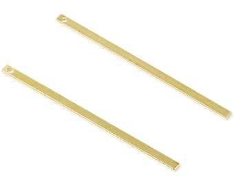 Brass Minimalist Bar Charms - Bar shaped Raw Brass Pedants - Earring Findings - Jewelry Supplies - 40x2x0.78mm - PP2131